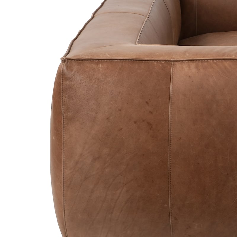 UR livingroom Full Aniline Leather Sofa Modern Genuine Leather Sofa Couch for Living Room - 100"W x 43"D x 26.25"H