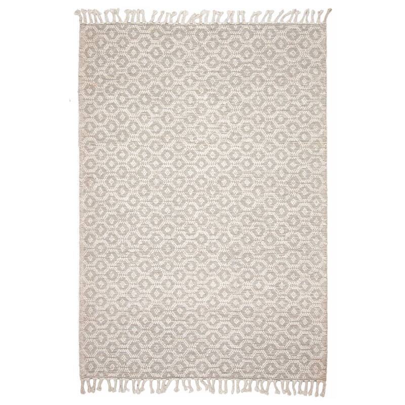 ECARPETGALLERY Braid weave Sienna Grey Wool Rug - 6'6 x 9'5 - Grey - 6'6 x 9'5