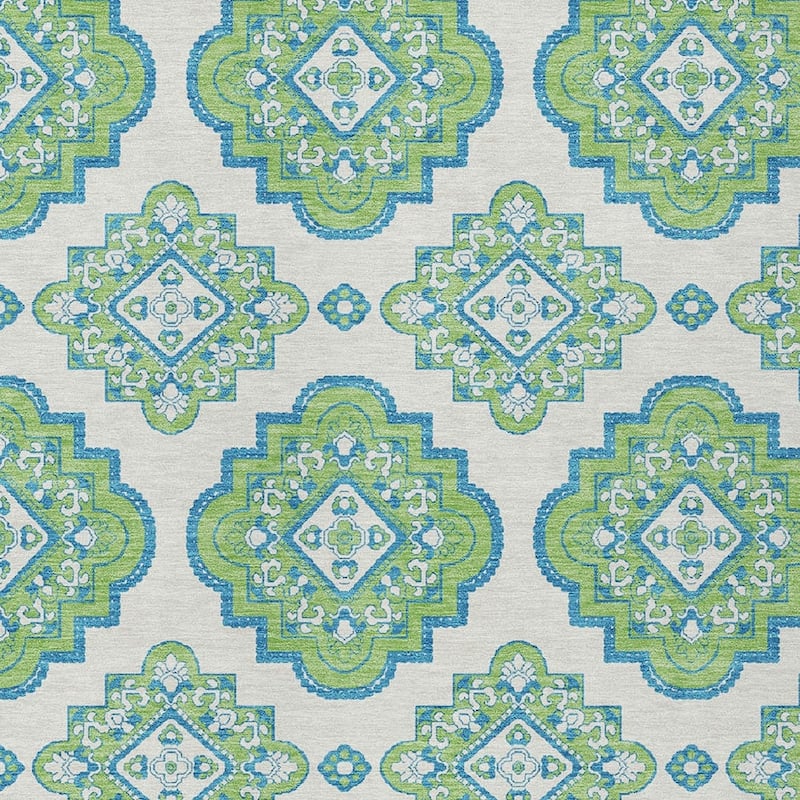 HomeRoots Medallion Transitional Rectangle Outdoor Rug