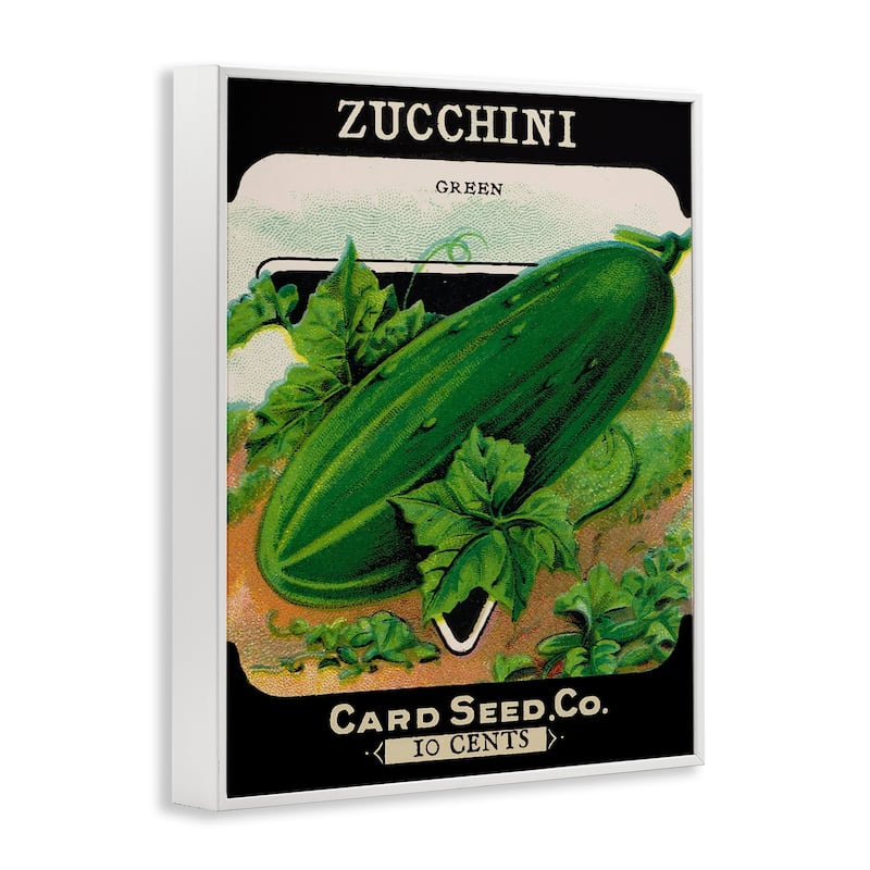 Stupell Vintage Garden Zucchini Framed Giclee Art Design By Lil' Rue