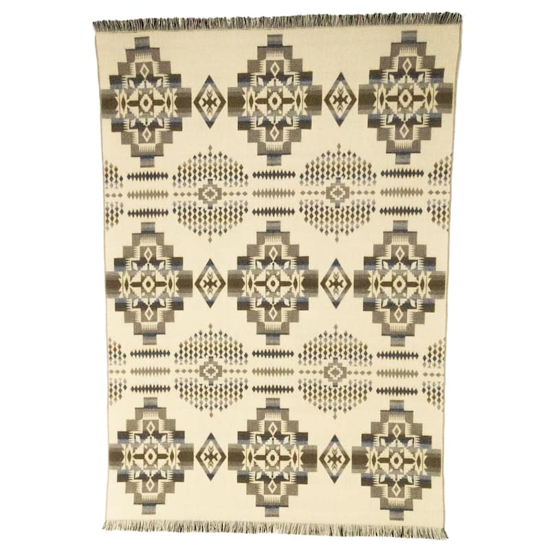 HomeRoots Gray Woven Acrylic Reversable Throw