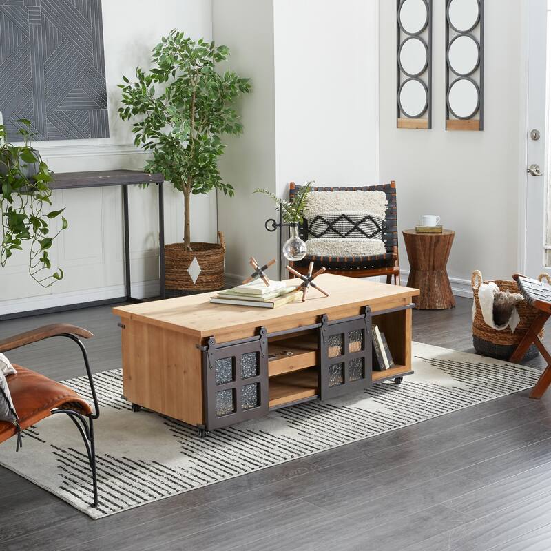 Wood Coffee Table - Brown - Roche River Decor