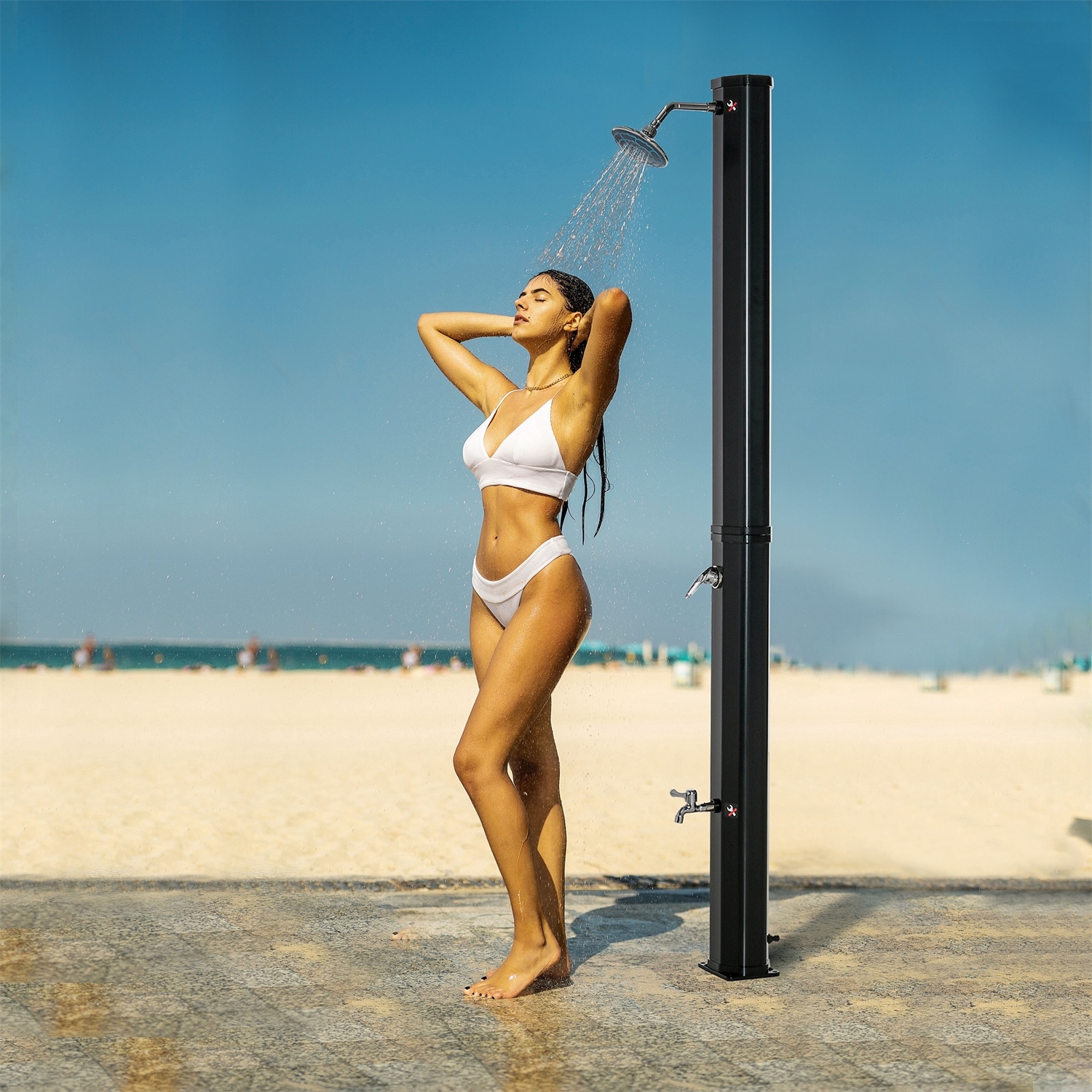 Solar heated shower discount