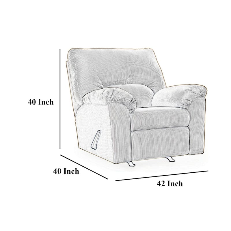 Simy Rocker Recliner Chair, Pillow Top Arms, Dark Navy Blue Corduroy
