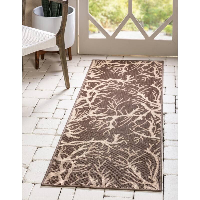 Outdoor Turgh Collection Area Rug - Brown - 2'x6'