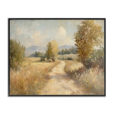 Stupell Gravel Road Landscape Framed Giclee Art Design By Petal Prints Design