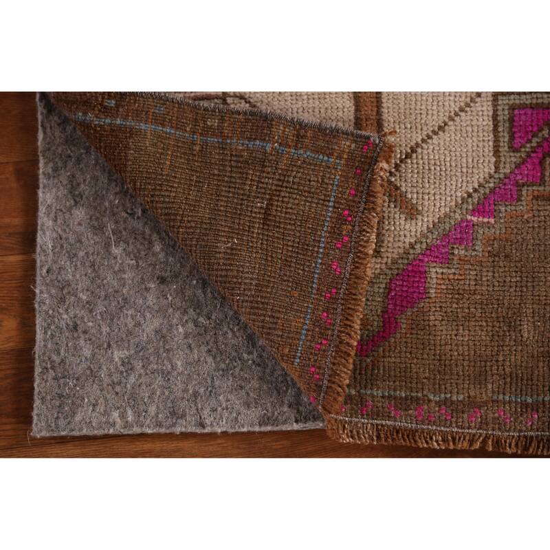 Hand Knotted Oriental 100% Wool Carpet Transitional Medallion Brown Anatolian Area Rug - 2' 11'' X 1' 10''