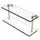 preview thumbnail 18 of 17, Allied Brass 16 Inch Two Tiered Glass Shelf Unlacquered Brass