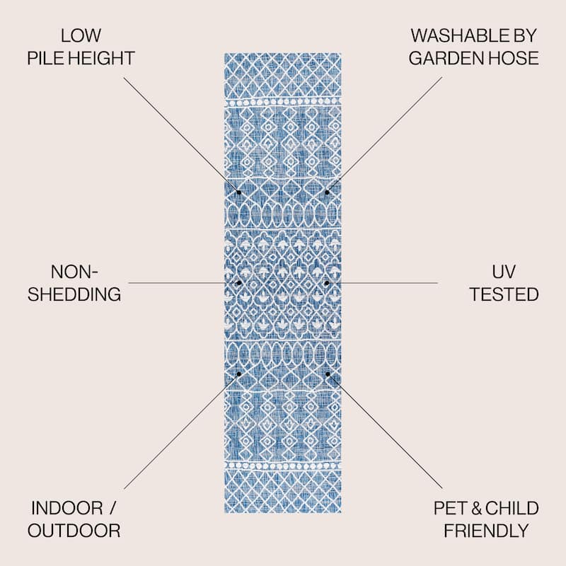 JONATHAN Y Nokat Tribal Bohemian Indoor/Outdoor Area Rug