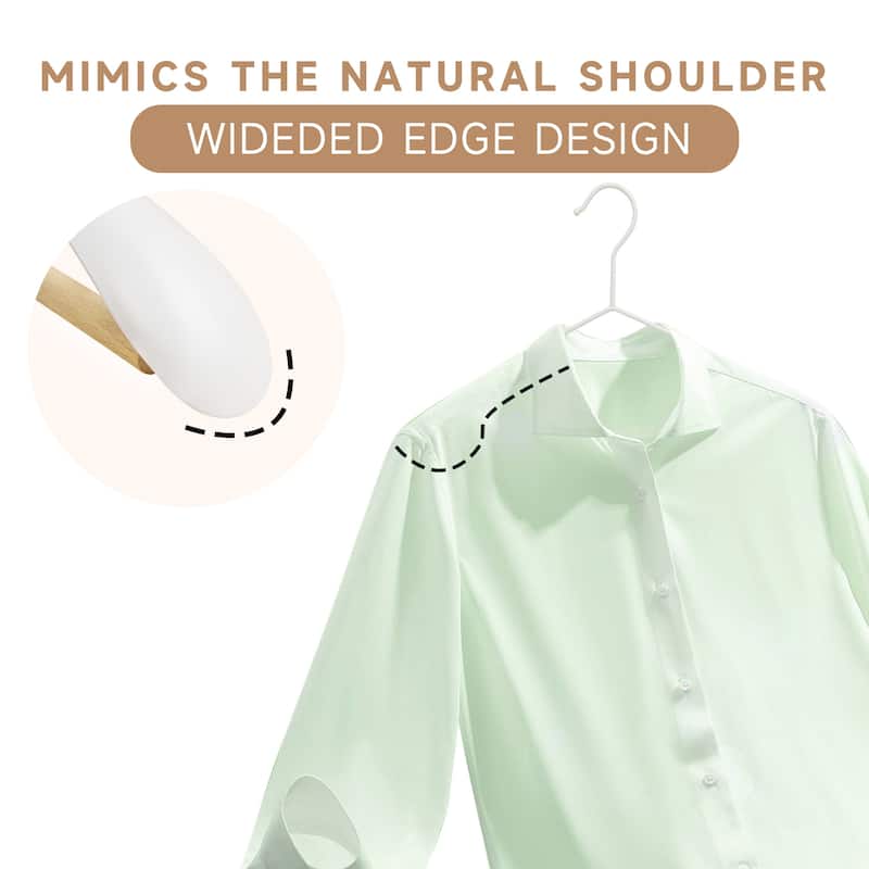 BP4U Heavy Duty Metal Wide Shoulder Suit Hangers, Welded Coat Hangers with Beech Wood Pants Bar for Clothes