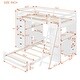 preview thumbnail 10 of 8, Twin over Twin Bunk Bed with LED Light, Drawers, Shelves, and Desk