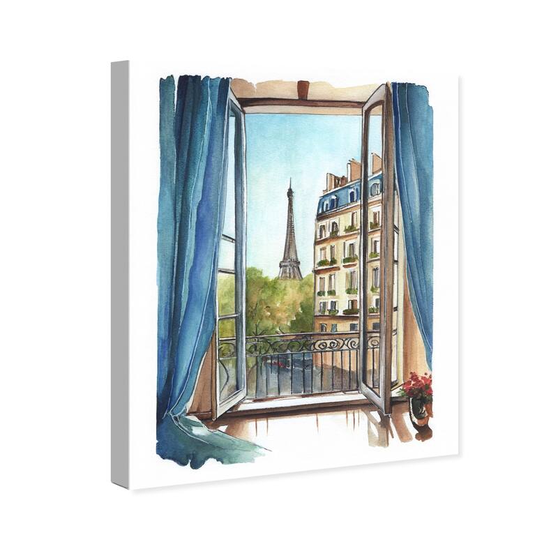 Wynwood Studio Fashion and Glam Morning View II Blue and Light Brown French Country Wall Art Canvas Print