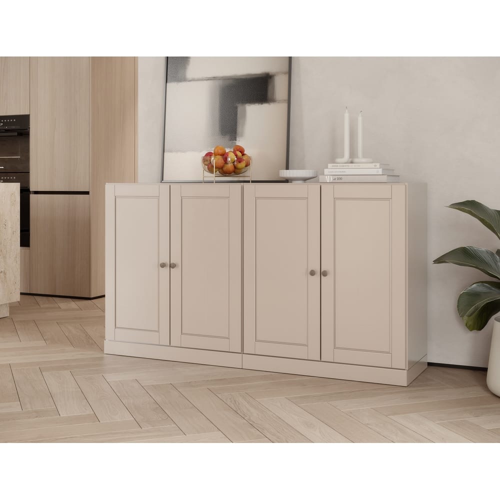 Palace Imports 100% Solid Wood 64" Sideboard with Solid Doors, 4-Drawers and Adjustable Shelves