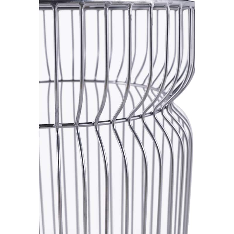Modern Contemporary Metal Nested base and Tinted tempered glass top material End Table - Chrome