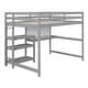 preview thumbnail 4 of 11, Stylish & Simple Full Size Wooden Loft Bed with Shelves, Desk and Writing Board, Maximized space, Health and Comfort, Grey
