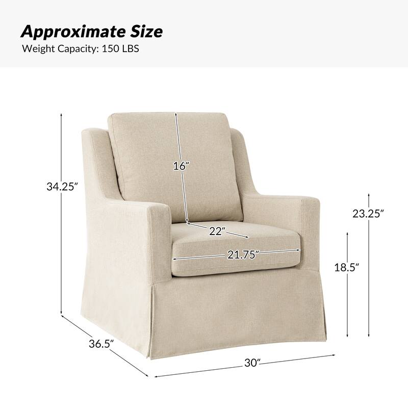 Stan Farmhouse Slipcover Rocking Swivel Chair Set of 2 by HULALA HOME