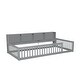 preview thumbnail 32 of 34, Wood Twin XL Size Floor Bed with Storage Cabinets and USB Ports, Solid Wood Bedframe w/Fence, No Box Spring Needed