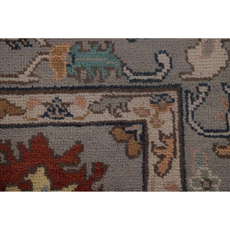 Floral Oushak Indian Area Rug Handmade Wool Carpet - 7'8"x 9'10"