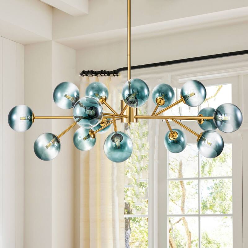 Modern Large Bubble Sputnik Chandelier in Black or Gold for Dining Room