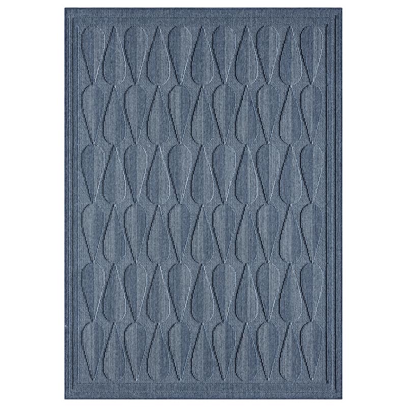Terra by Obeetee Nimes Cascade Rug - Oxford Blue - 2'3'' x 3'3''