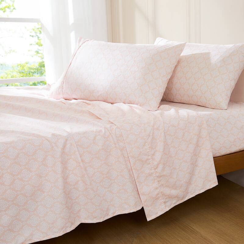 Lush Decor Romer Damask Peach Sheet Set