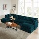 preview thumbnail 40 of 162, Cloud Chenille Upholstered Modular Sectional Sofa with DIY Combination Design Blue 4-Seater Sofa+Ottomans*2