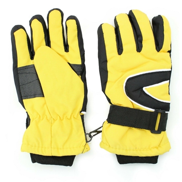 mens yellow ski gloves