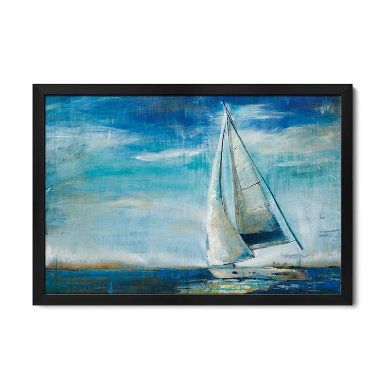 Sail Away Premium Framed Poster by Liz Jardine - Black - 24x16x1