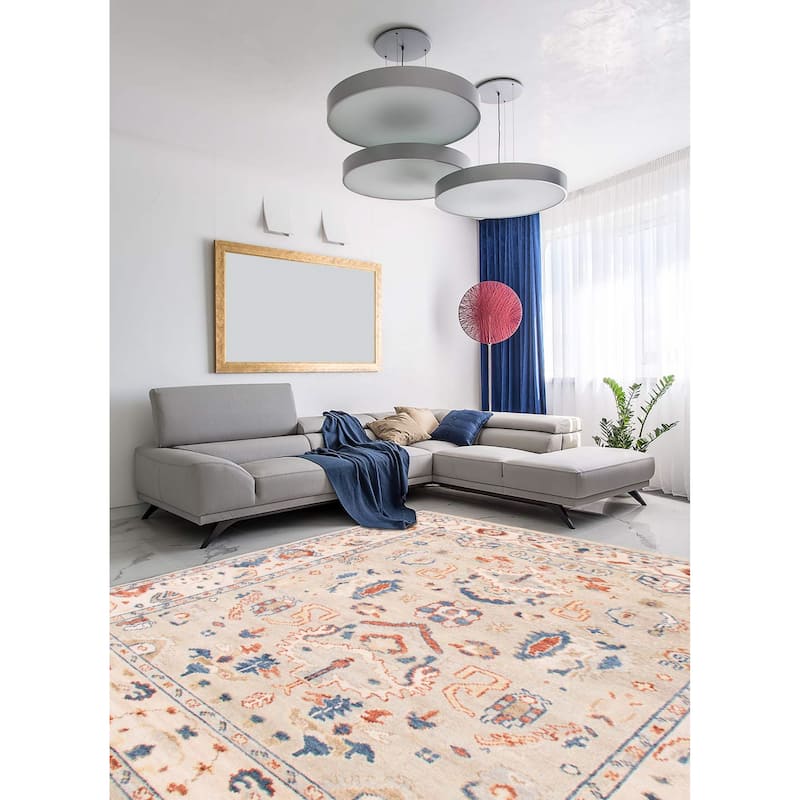 ECARPETGALLERY Hand-knotted Jules Serapi Light Grey Wool Rug - 8'0 x 9'11