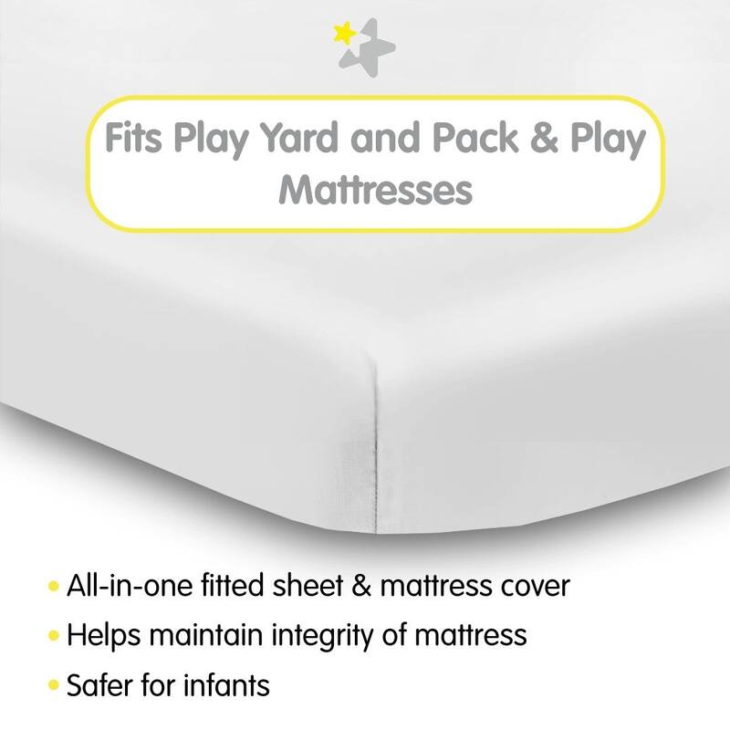BreathableBaby All-in-One Fitted Sheet & Waterproof Cover for 39" x 27" Play Yard Mattress (2-Pack)
