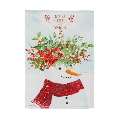 12.5 in. x 18 in. All is Merry and Bright Suede Garden Flag - Multicolor