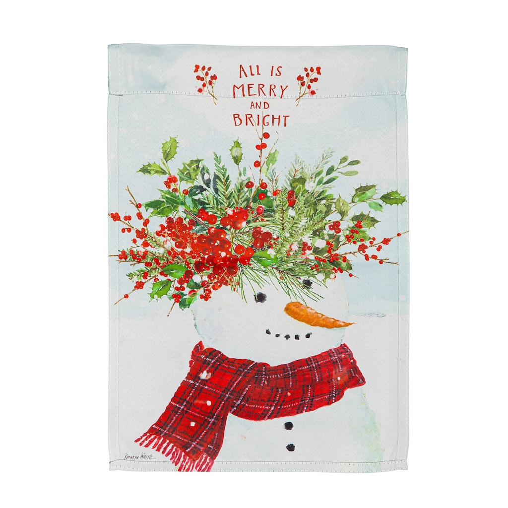 12.5 in. x 18 in. All is Merry and Bright Suede Garden Flag - Multicolor