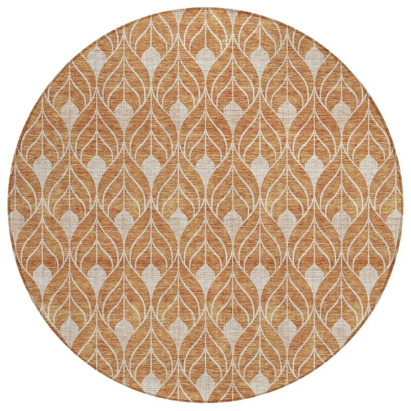 Machine Washable Indoor/ Outdoor Chantille Geo Teardrop Rug