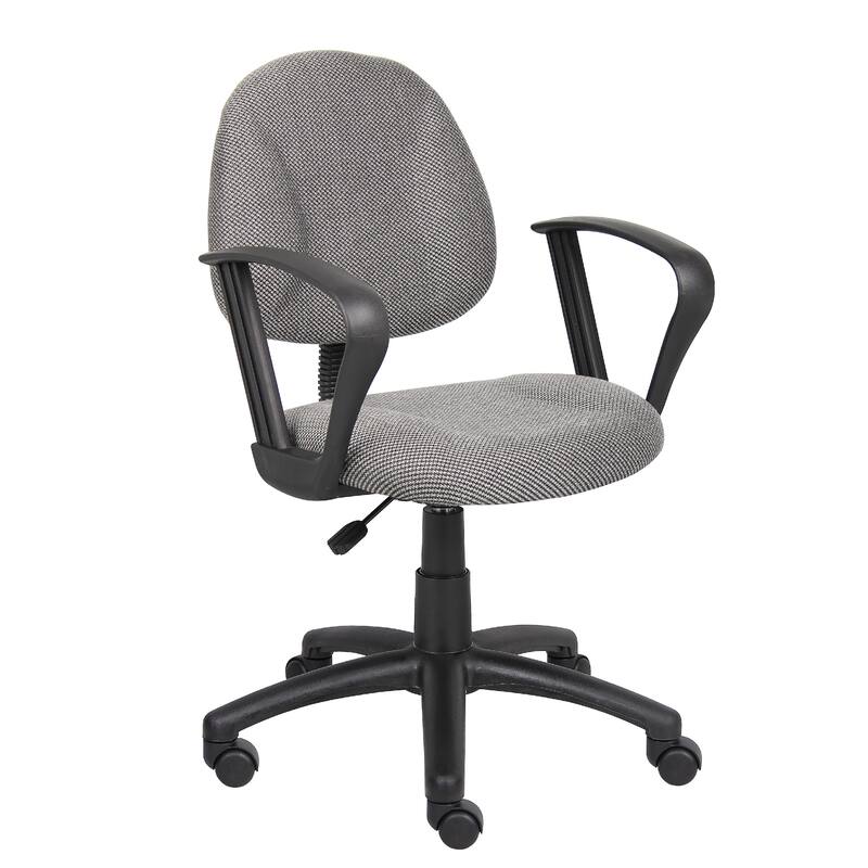 Jea Swivel Posture Chair, Loop Arms, Gray Tweed, Rolling Wheels