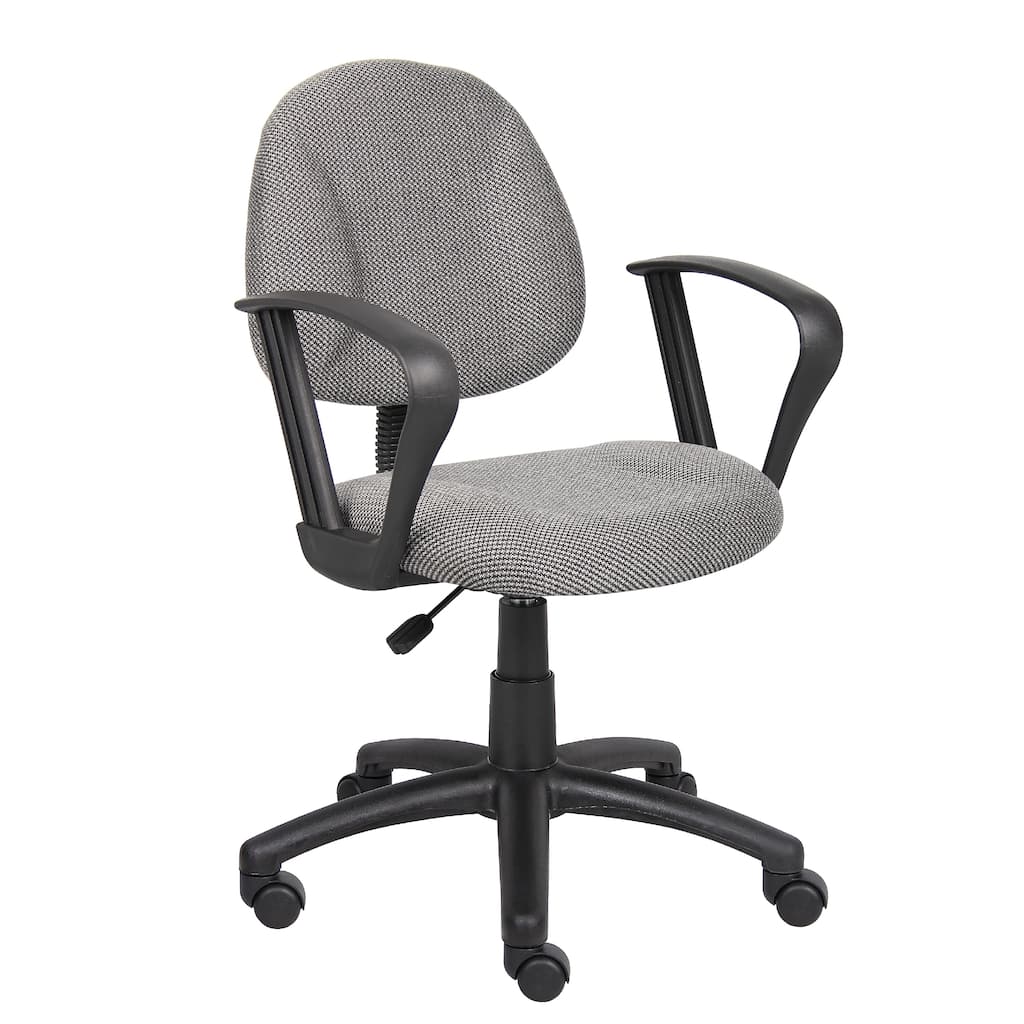 Jea Swivel Posture Chair, Loop Arms, Gray Tweed, Rolling Wheels