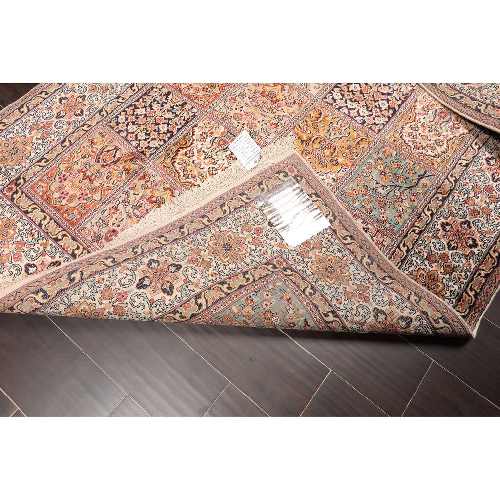 Ivory,Rust Persian Oriental Area Rug Silk Traditional Oriental Area Rug (4x6) - 4'1" x 6'2"