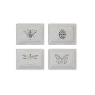 Rectangle Ceramic Dishes with Insect Images - 4.0