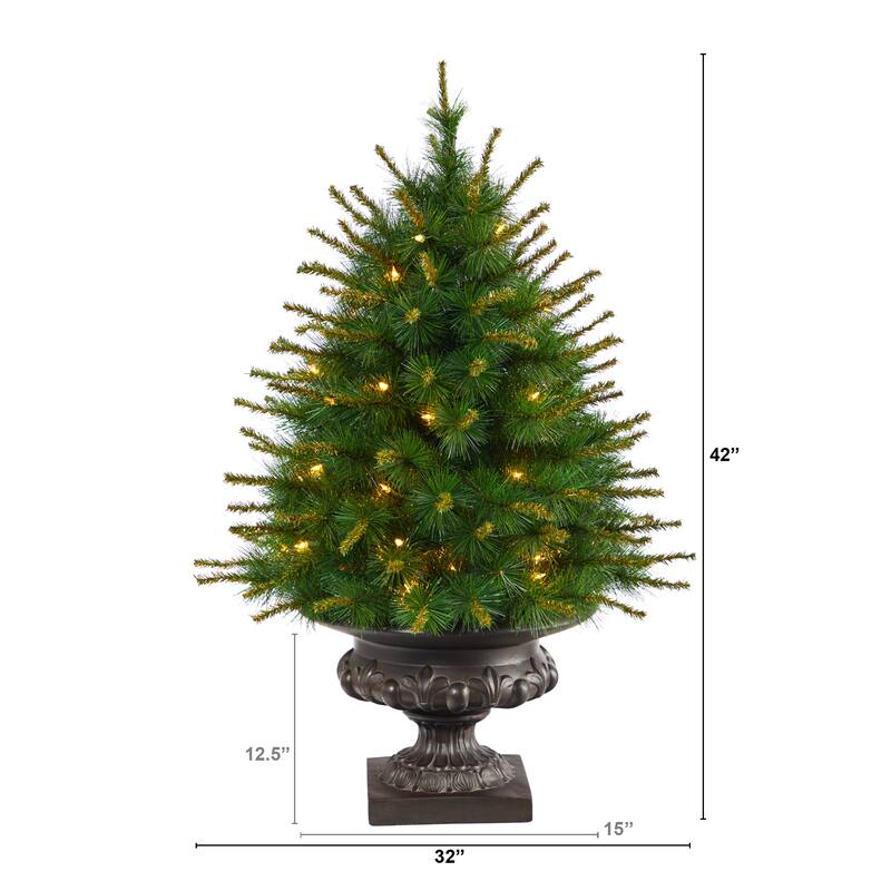3.5' Artificial Christmas Tree with 50 Lights in Urn