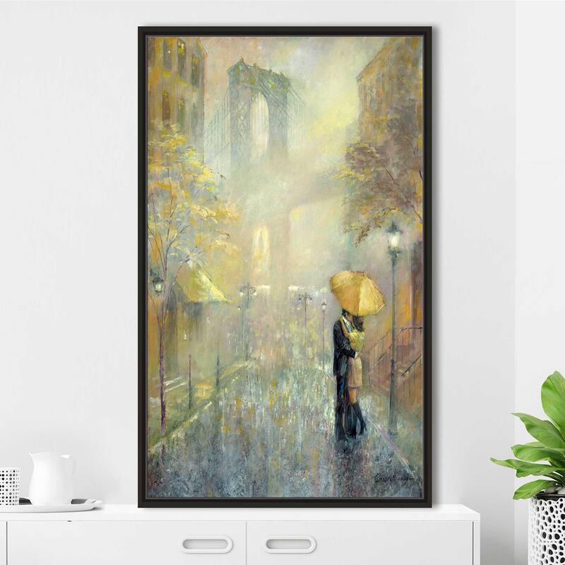 "City Romance II" by Ruane Manning Print on Floating Canvas