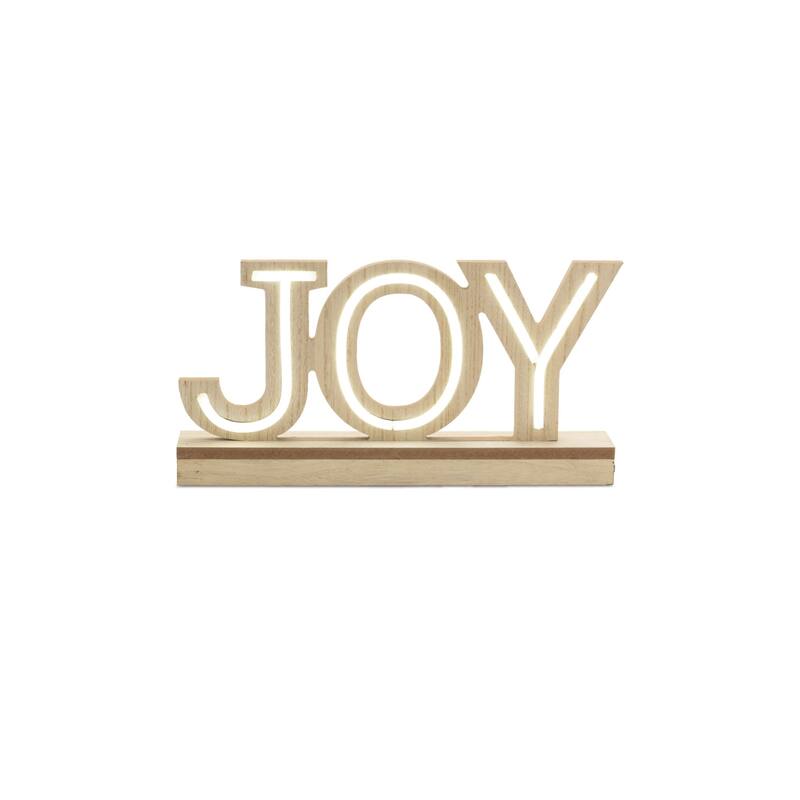 LED Lighted Wintry Joy and Merry Christmas Decorations - 24.25" - Set of 2