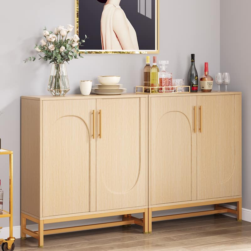 Sideboard Buffet Storage Cabinet Set with Door for Kitchen Dining Room, Accent Cabinet for Living Room