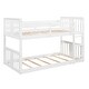 preview thumbnail 9 of 11, Low Bunk Design Twin Over Twin Bunk Bed with Ladder, White