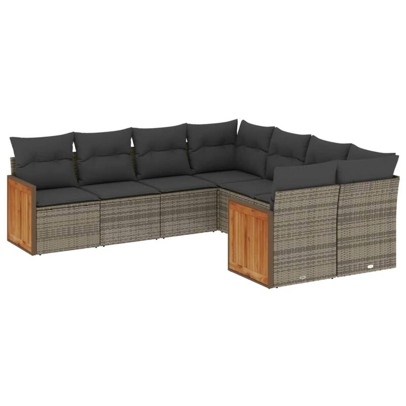vidaXL Garden Sofa Set Black - 24.4 x 24.4 x 27.2