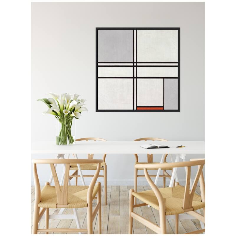 Kate and Laurel Sylvie Piet Mondrian Composition No 1 Gray Red 1935 Framed Canvas by The Art Institute of Chicago