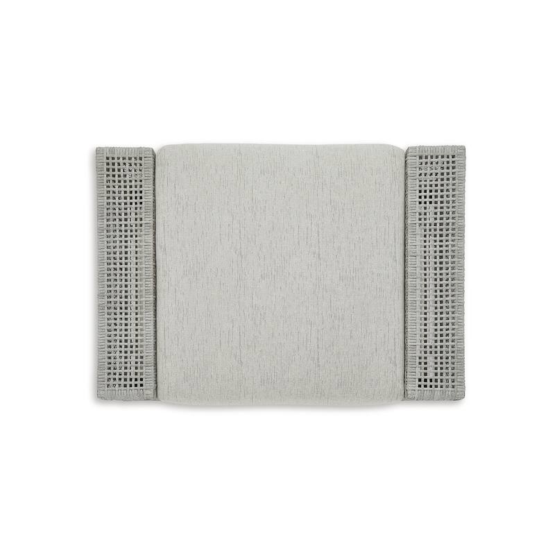 Signature Design by Ashley Seton Creek Gray Outdoor Ottoman with Cushion - 35.13" W x 24.5" D x 19" H