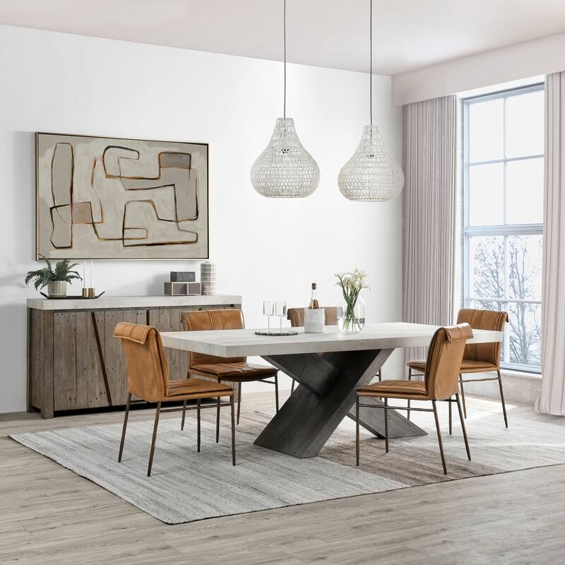Classic Home Durant 84" Dining Table - 84Wx43Dx30H - Distressed Grey/Antique White