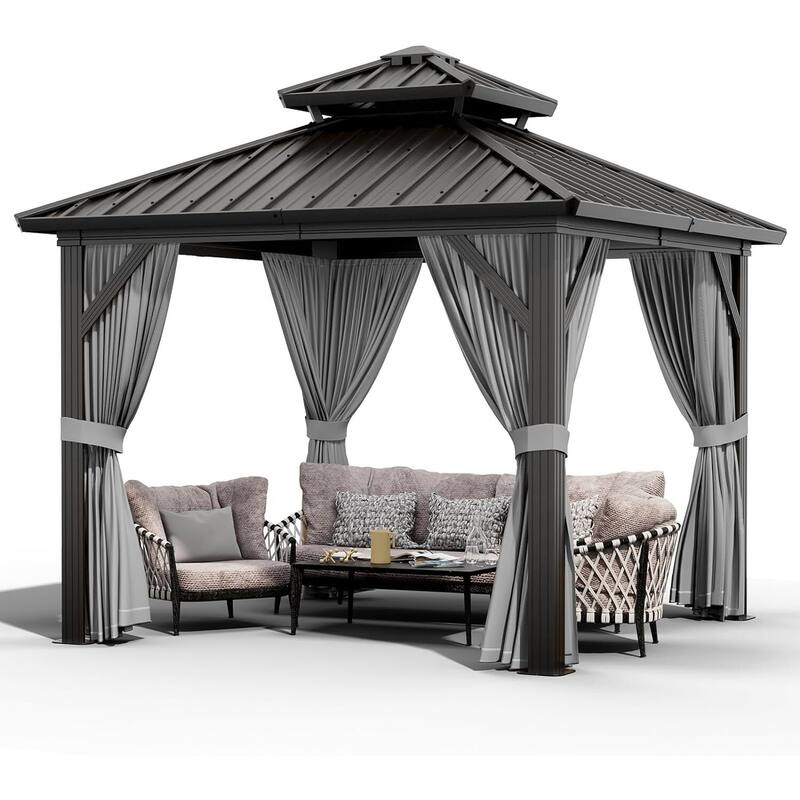 10X10FT,10X12FT,10X13FT,12X14FT,12X20FT Outdoor Galvanised Steel Hardtop Gazebo