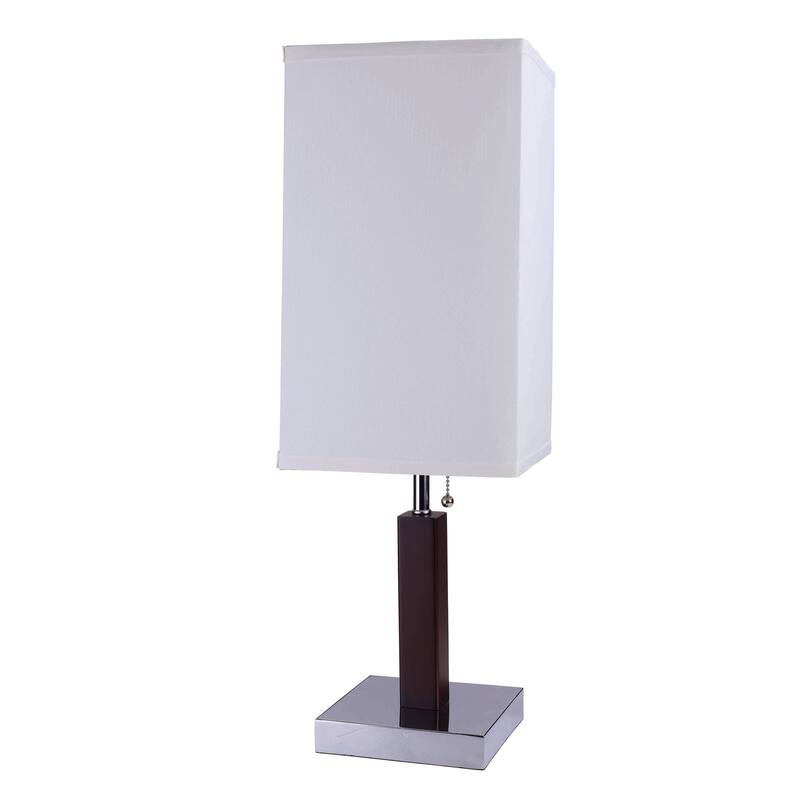 26"H BROWN SQUARE WOODEN TABLE Lamp (1PC/CTN) (0.92/5.55)