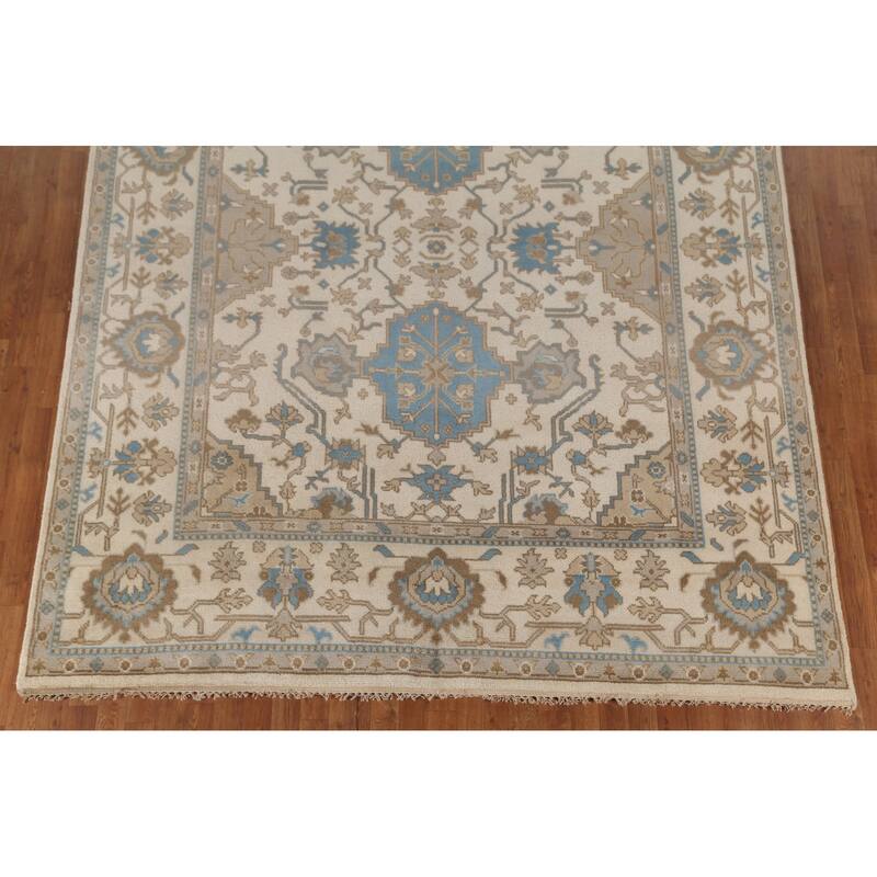 Oushak Indian Area Rug Handmade Wool Carpet - 8'0"x 10'2"