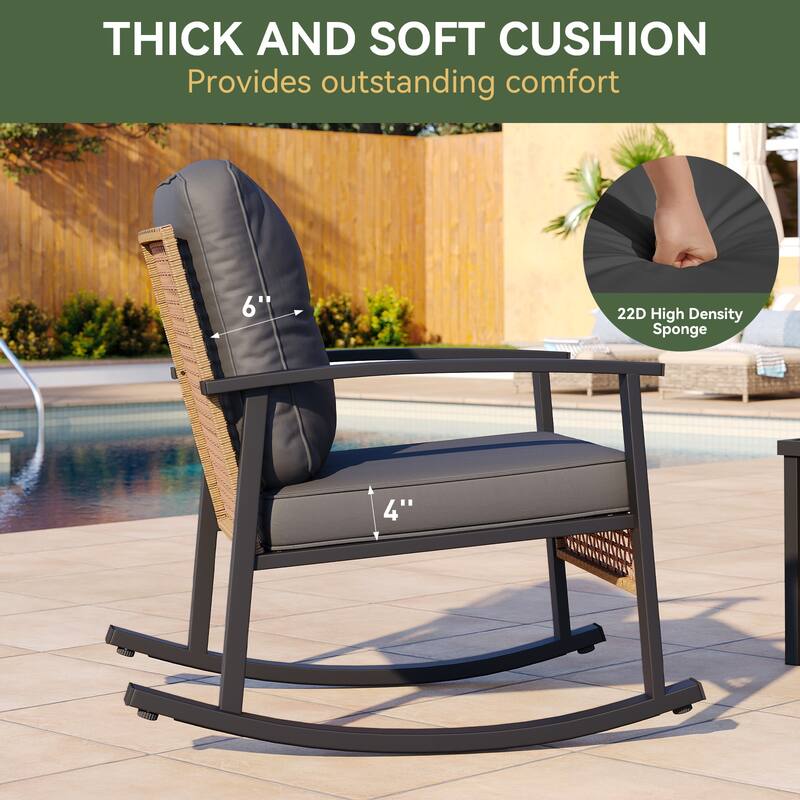 3-Piece Outdoor Rocking Bistro Set